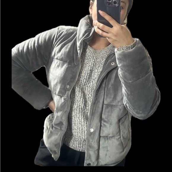 Hollister-SUEDE PUFFER JACKET - Picture 2 of 7